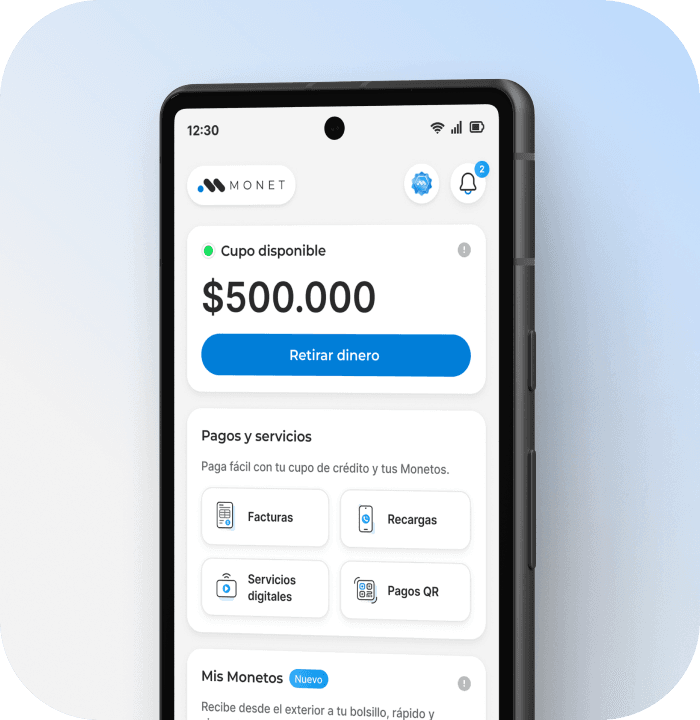 Aplicación Monet en el teléfono